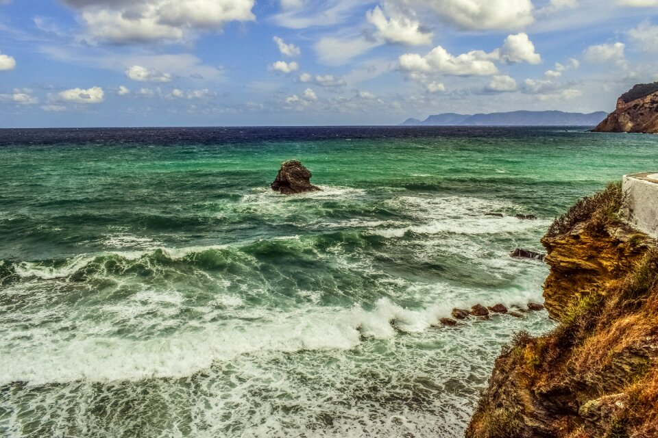 Coast waves landscape photo