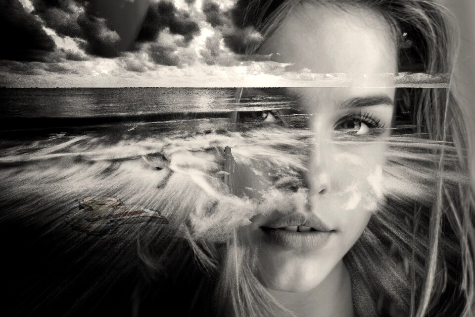 Beautiful facial expression woman