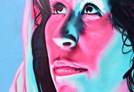 Painting graffiti woman