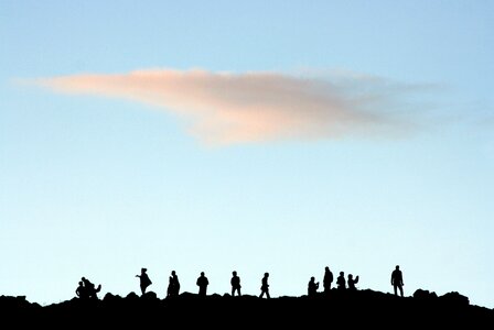 Clouds people silhouette photo