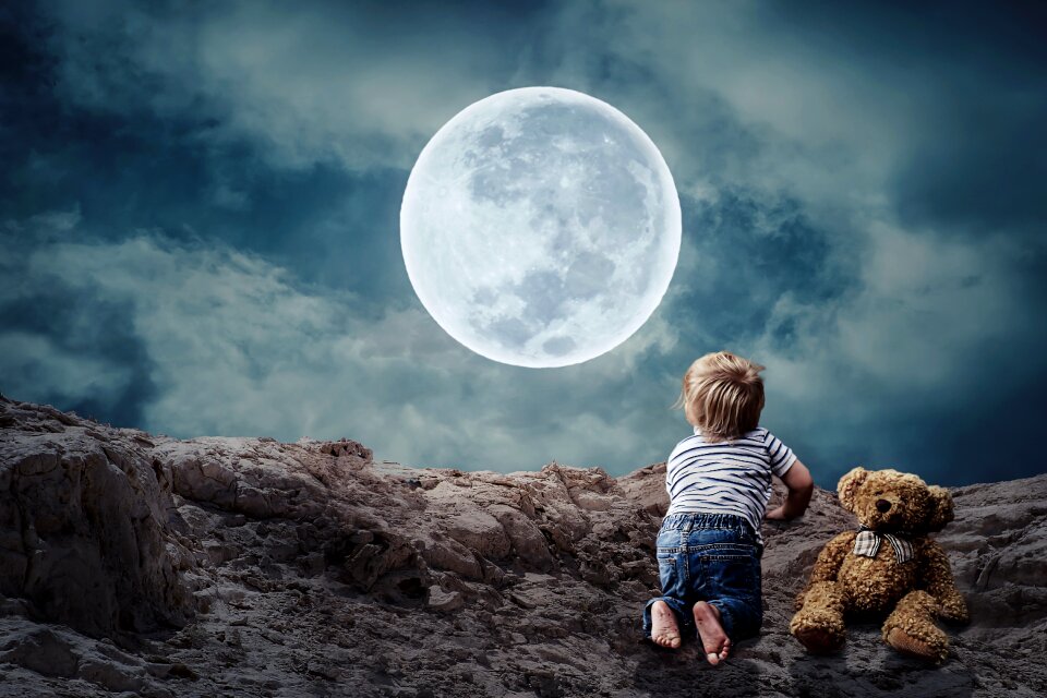 Teddy bear moon full moon