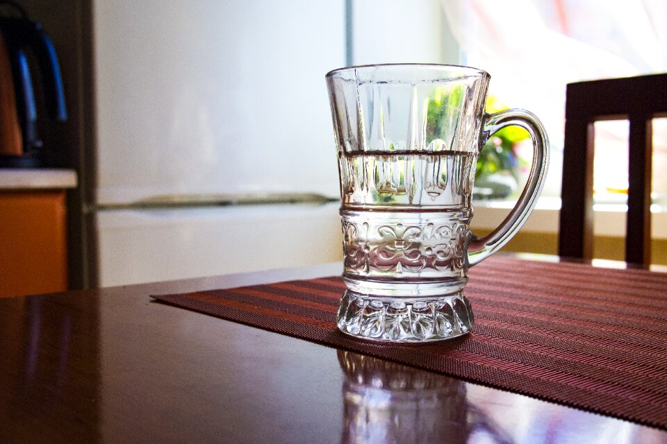 Glass table kitchen