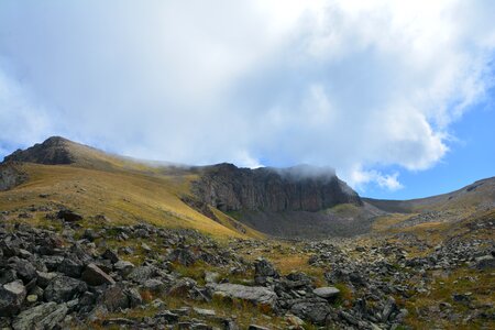 Sky grass mountain photo