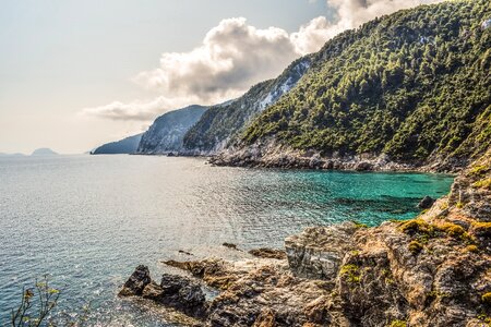 Landscape mountains coast photo