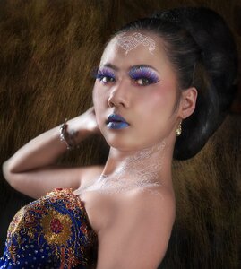Woman face staring