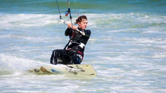 Kite-surfing female action