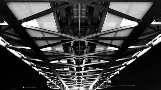 Iron construction symmetry under the bridge