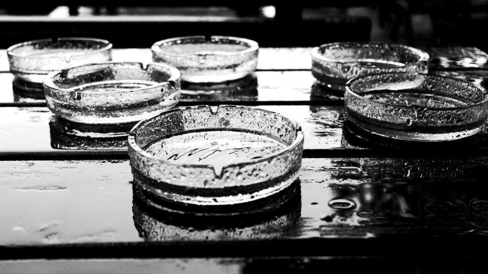 After the rain reflection in water storm