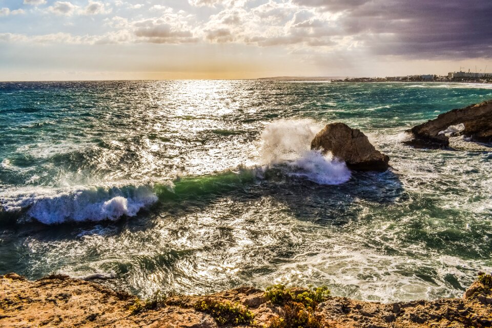 Stormy weather waves