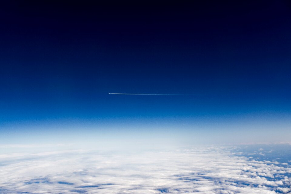 Blue sky flying