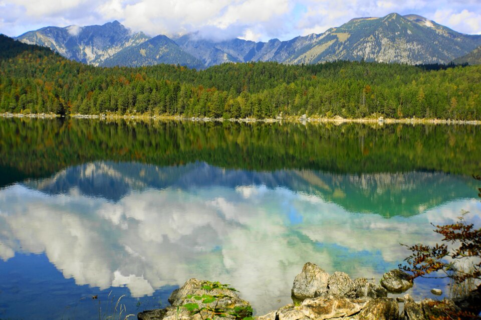 Landscape mountain reflection