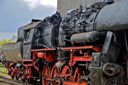 Steam locomotive train railway photo