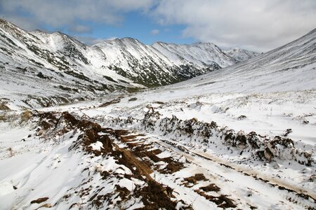 Rocks bad weather snow