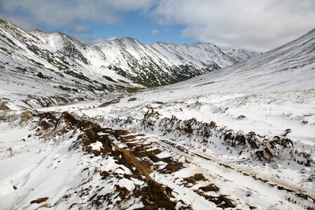 Rocks bad weather snow photo