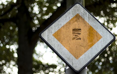 Bokeh street sign traffic sign
