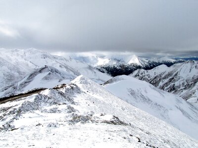 Rocks bad weather snow photo