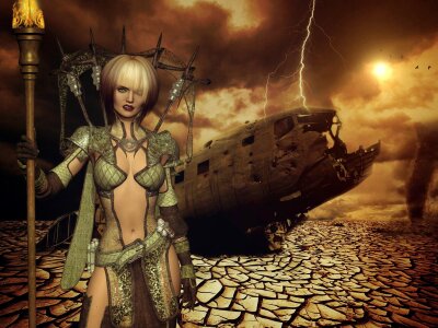 Fantasy woman artfully