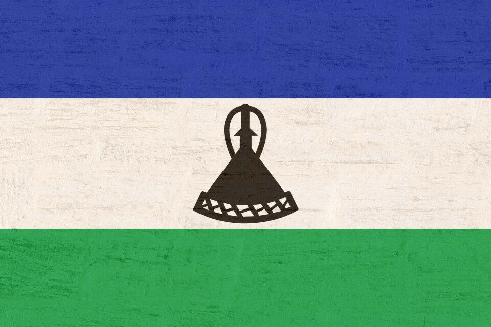 Flag lesoto kingdom of lesotho