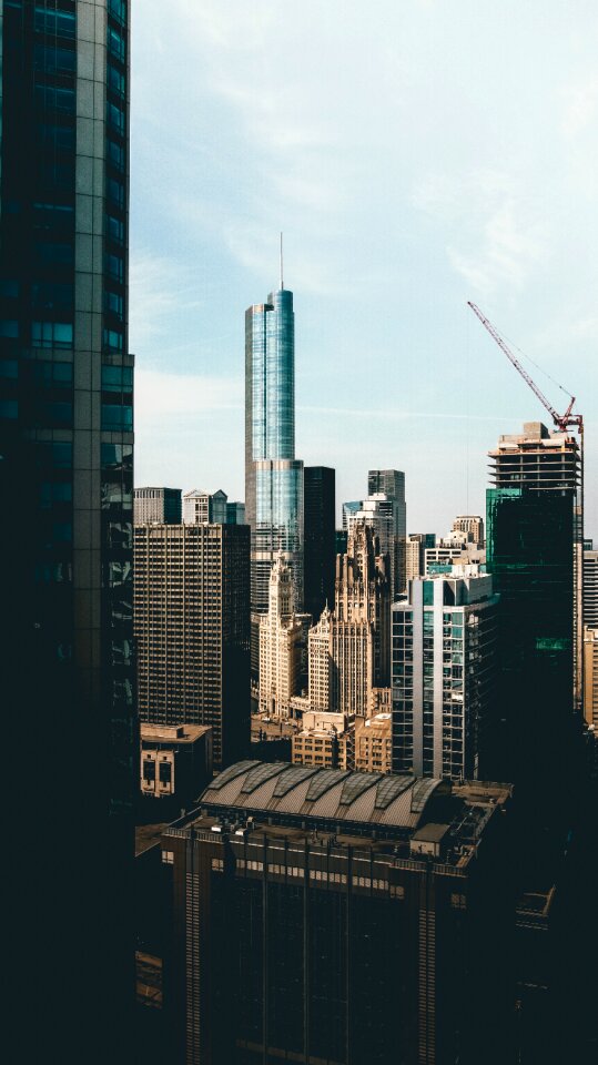 Blue sky skyscraper