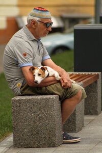 Grown up sit portrait photo