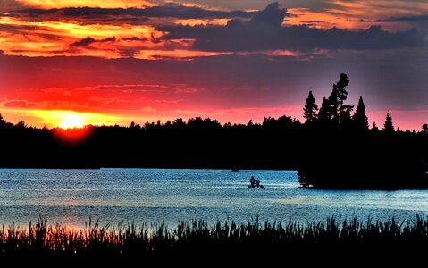Summer landscape evening lake photo