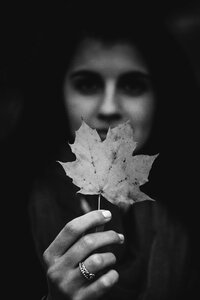 Black and white monochrome hand
