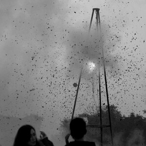 Debris people gray fire