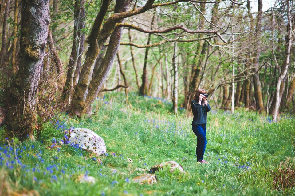 Photographer green grass