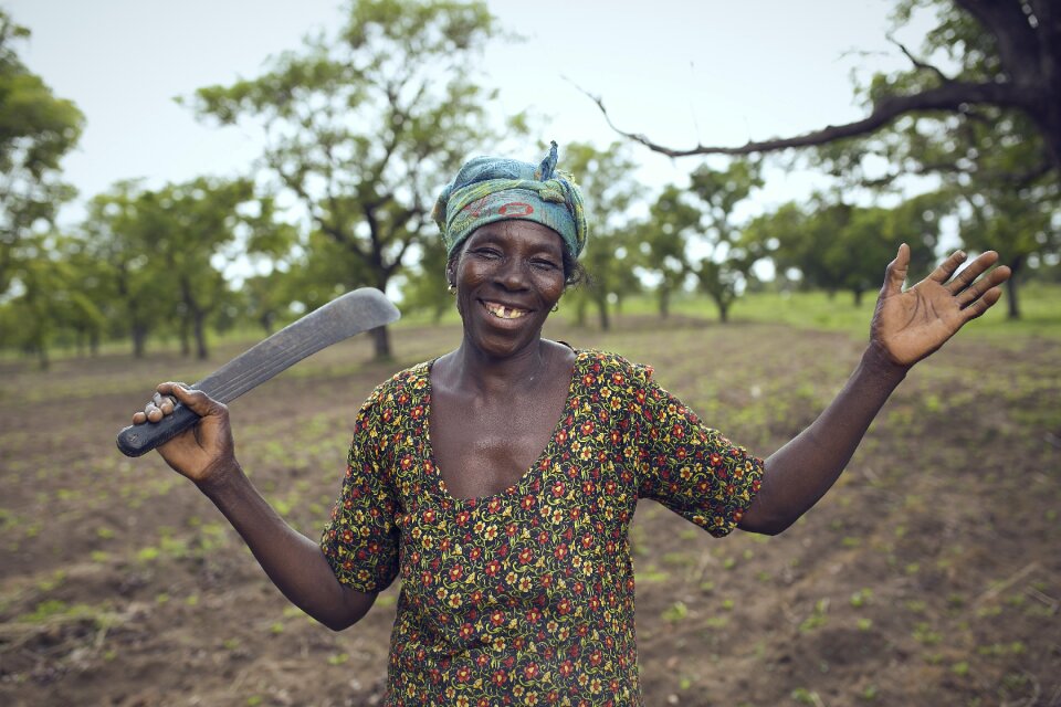 Woman woman on farm planting