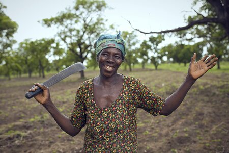 Woman woman on farm planting
