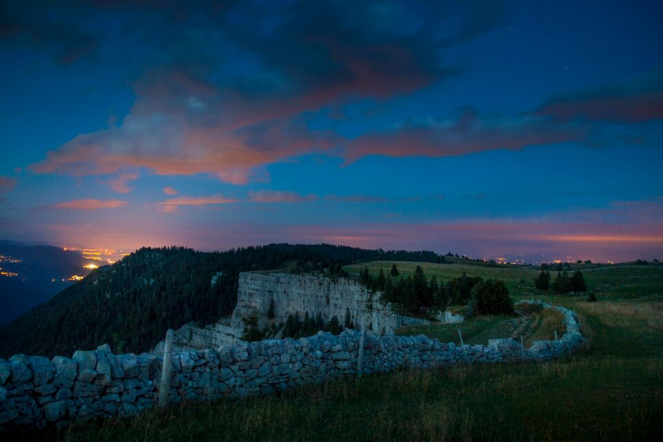Light pollution rock stone wall