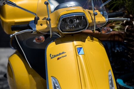 Yellow scooter ride beach