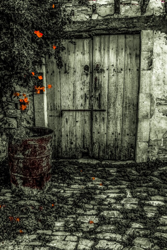 Aged weathered barrel