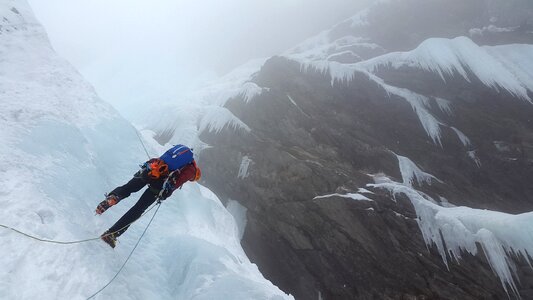 Adventure risk steep ice
