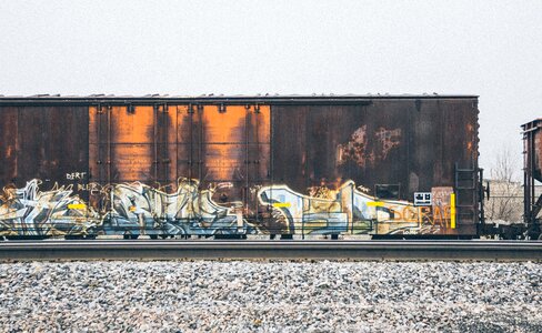 Railway rocks graffiti photo