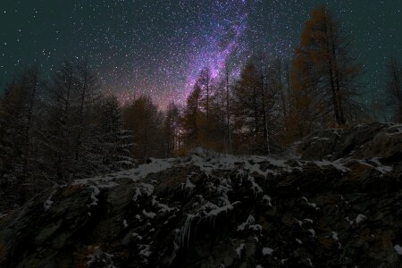 Night winter night sky
