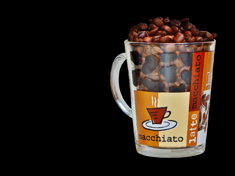 Coffee cup beans coffee beans