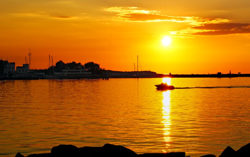 Sunset baltic sea warnemünde