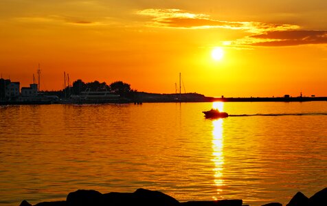 Sunset baltic sea warnemünde photo