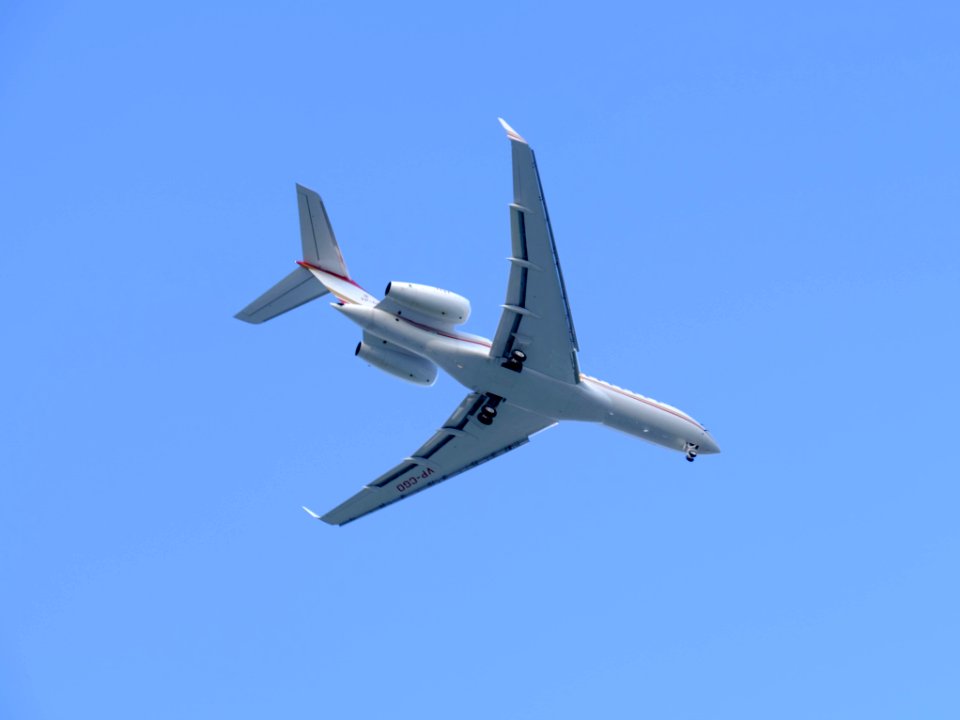 Jet Aviation Business Bombardier Global Express VP-CGO on Final Approach at Taipei Songshan Airport 20161106