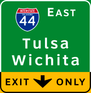 I-44EAST Tulsa Wichita EXIT ONLY