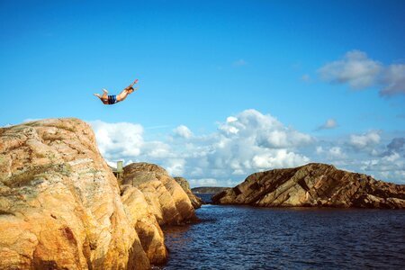 Swimming rocks cliff