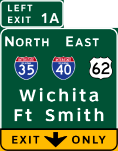 I-35 NORTH I-40&US62 EAST Wichita Ft.SMITH EXIT ONLY