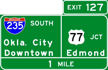 I-235SOUTH Okla.City Downtown JCT U.S.77 Edmond 1MILE