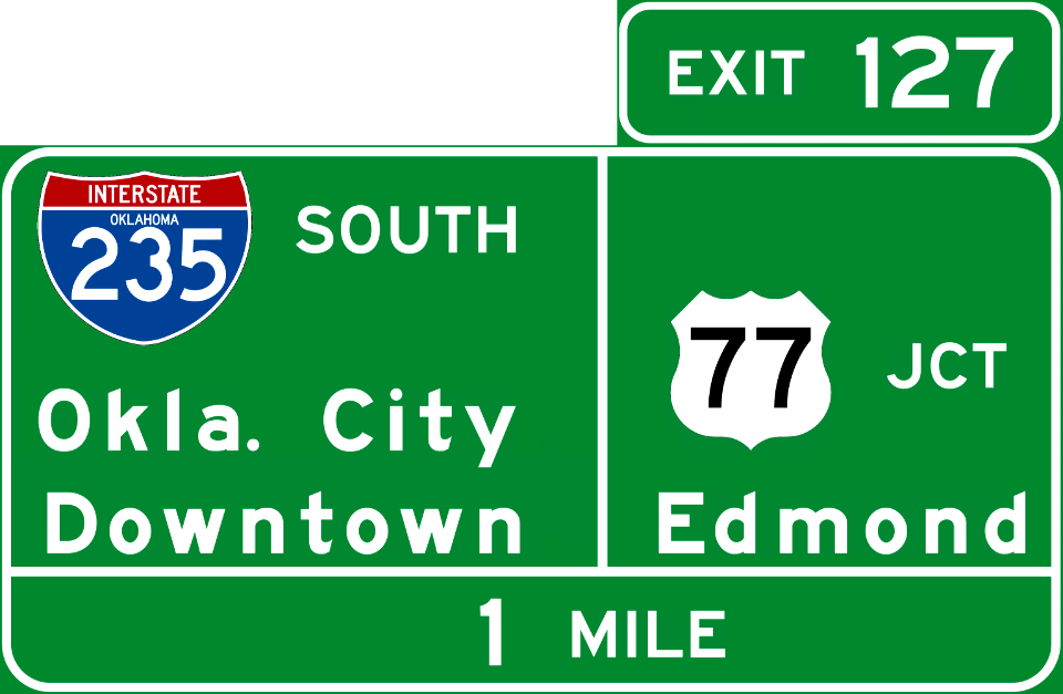 I-235 SOUTH Okla.City Downtown JCT U.S.77 Edmond 1MILE