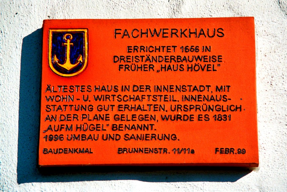 Ibbenbueren Haus Hoevel Gedenktafel