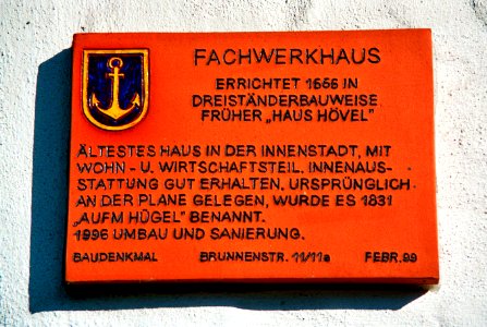 Ibbenbueren Haus Hoevel Gedenktafel