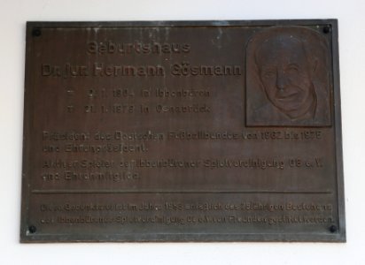 Ibbenbueren Memorial Plate Hermann Goesmann