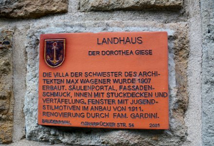 Ibbenbueren Landhaus Osnabruecker Strasse Plaque