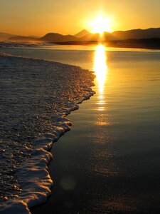 Wave sunset seascape photo